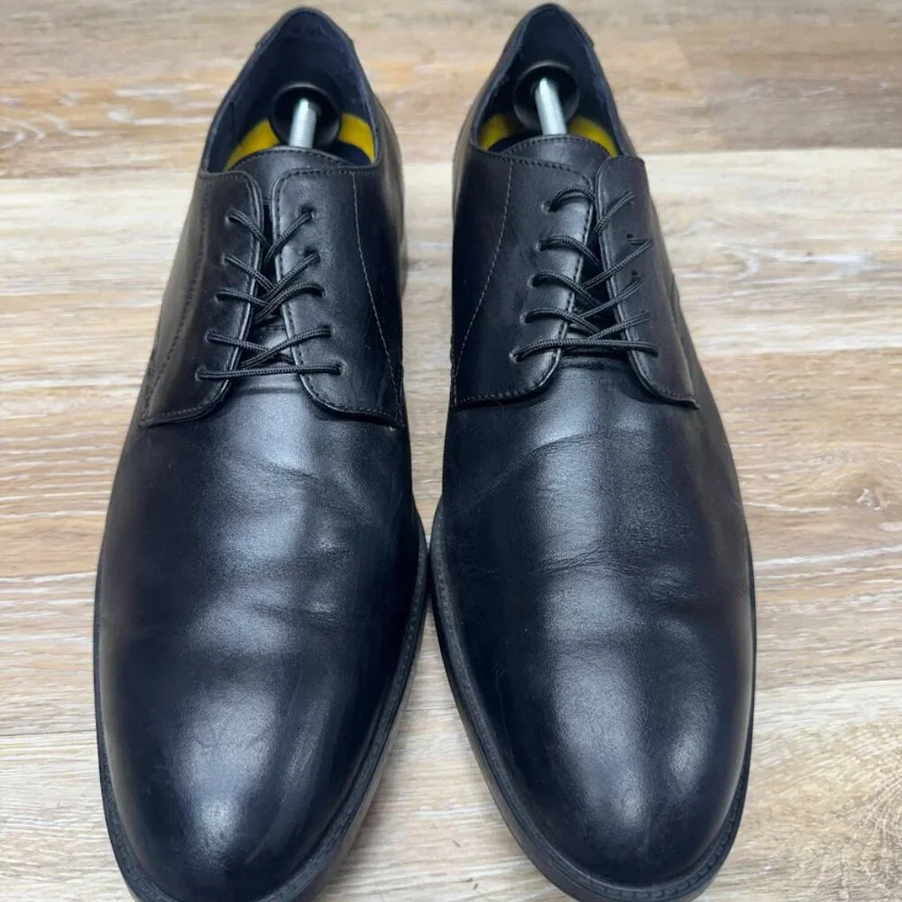 Cole Haan Hawthorne Black Leather Plain Toe Oxford Shoes Men's Size 13